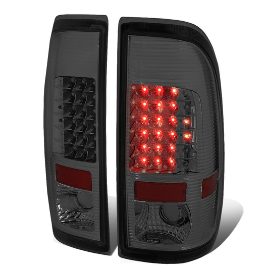 FAROS TRASEROS 97-03 FORD F-150 / 97-99 FORD F-250 / 99-07 FORD F-250, F-350, F-450, F-550 - SUPER DUTY / 04 FORD F-150 HERITAGE - LED - FITS STYLESIDE MODELS ONLY - CHROME / SMOKE