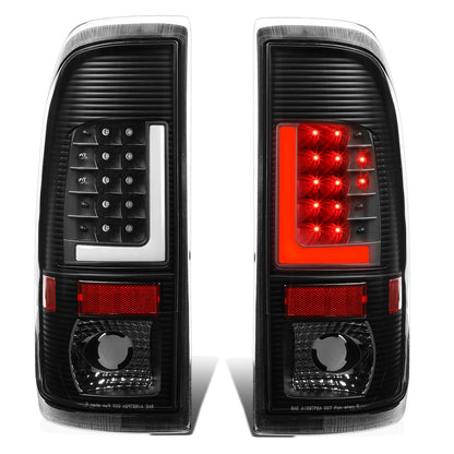 FAROS TRASEROS 08-16 FORD F-250, F-350, F-450, F-550 - SUPER DUTY / 09-16 FORD F-350, F-450 / 15-16 FORD F-550 - L-BAR - 3D - LED - BLACK / CLEAR