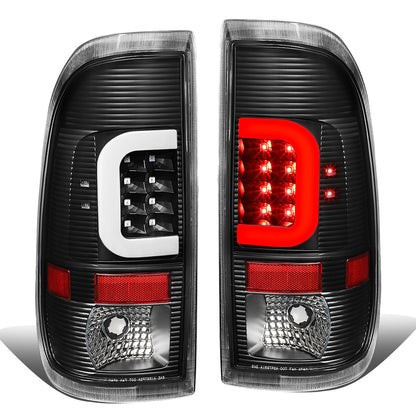 FAROS TRASEROS 08-16 FORD F-250, F-350, F-450, F-550 - SUPER DUTY / 09-16 FORD F-350, F-450 / 15-16 FORD F-550 - C-BAR - 3D - LED - BLACK / CLEAR