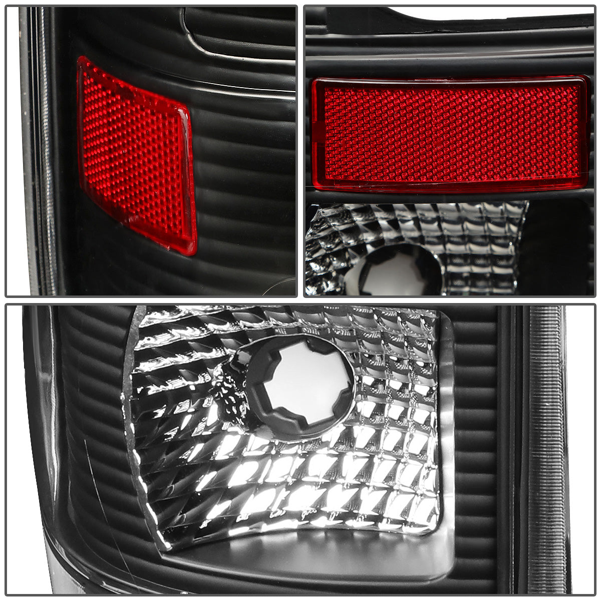 FAROS TRASEROS 08-16 FORD F-250, F-350, F-450, F-550 - SUPER DUTY / 09-16 FORD F-350, F-450 / 15-16 FORD F-550 - C-BAR - 3D - LED - BLACK / CLEAR