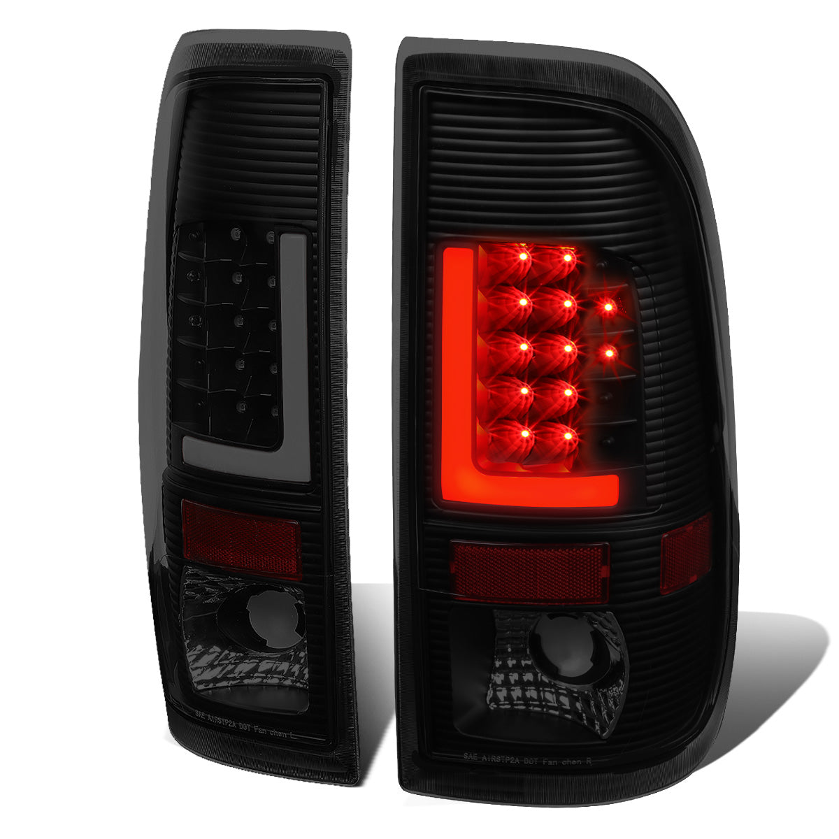 FAROS TRASEROS 08-16 FORD F-250, F-350, F-450, F-550 - SUPER DUTY / 09-16 FORD F-350, F-450 / 15-16 FORD F-550 - L-BAR - 3D - LED - BLACK / SMOKE