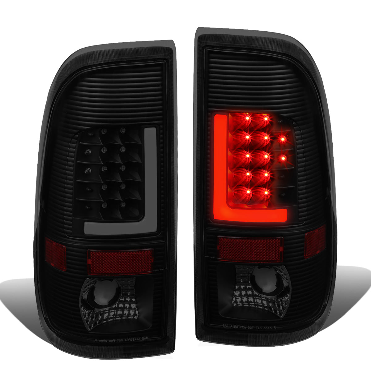 FAROS TRASEROS 08-16 FORD F-250, F-350, F-450, F-550 - SUPER DUTY / 09-16 FORD F-350, F-450 / 15-16 FORD F-550 - L-BAR - 3D - LED - BLACK / SMOKE