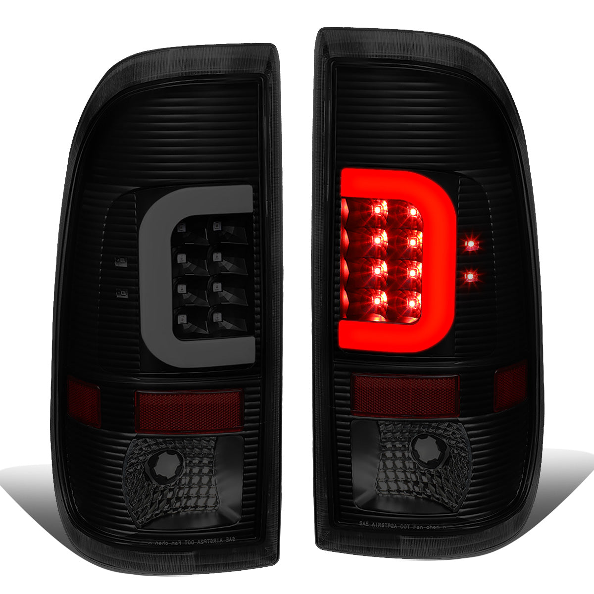 FAROS TRASEROS 08-16 FORD F-250, F-350, F-450, F-550 - SUPER DUTY / 09-16 FORD F-350, F-450 / 15-16 FORD F-550 - C-BAR - 3D - LED - BLACK / SMOKE