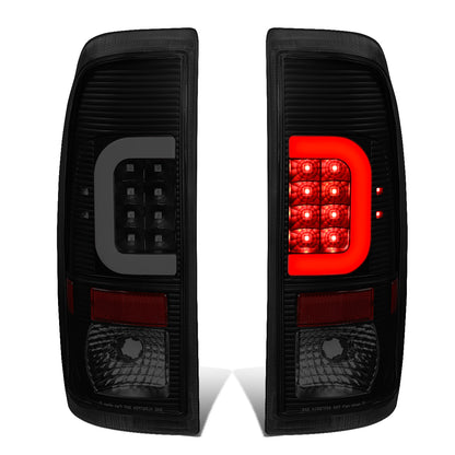 FAROS TRASEROS 08-16 FORD F-250, F-350, F-450, F-550 - SUPER DUTY / 09-16 FORD F-350, F-450 / 15-16 FORD F-550 - C-BAR - 3D - LED - BLACK / SMOKE
