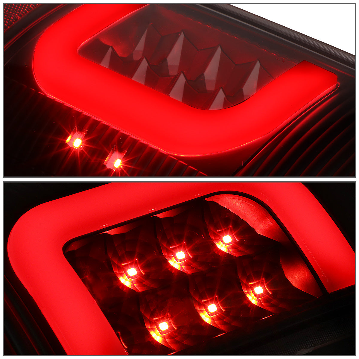 FAROS TRASEROS 08-16 FORD F-250, F-350, F-450, F-550 - SUPER DUTY / 09-16 FORD F-350, F-450 / 15-16 FORD F-550 - C-BAR - 3D - LED - BLACK / SMOKE