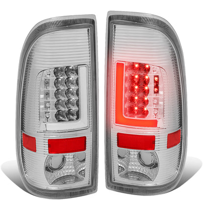 FAROS TRASEROS 08-16 FORD F-250, F-350, F-450, F-550 - SUPER DUTY / 09-16 FORD F-350, F-450 / 15-16 FORD F-550 - L-BAR - 3D - LED - CHROME / CLEAR