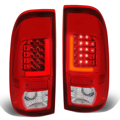 FAROS TRASEROS 08-16 FORD F-250, F-350, F-450, F-550 - SUPER DUTY / 09-16 FORD F-350, F-450 / 15-16 FORD F-550 - L-BAR - 3D - LED - CHROME / CLEAR