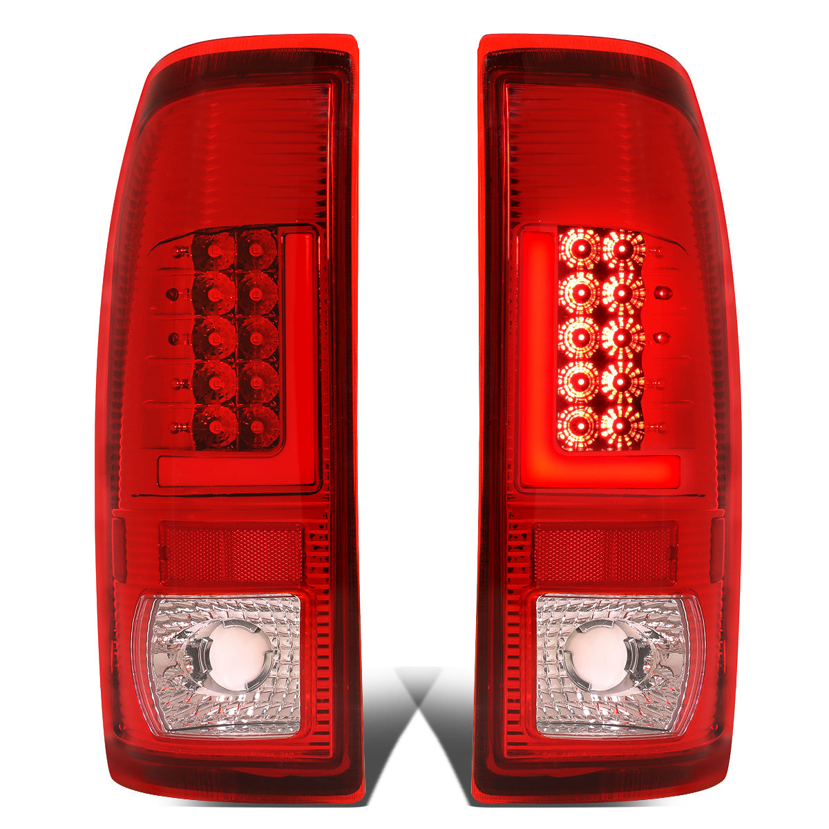 FAROS TRASEROS 08-16 FORD F-250, F-350, F-450, F-550 - SUPER DUTY / 09-16 FORD F-350, F-450 / 15-16 FORD F-550 - L-BAR - 3D - LED - CHROME / CLEAR