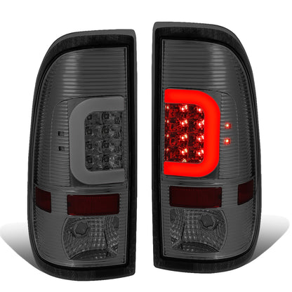 FAROS TRASEROS 08-16 FORD F-250, F-350, F-450, F-550 - SUPER DUTY / 09-16 FORD F-350, F-450 / 15-16 FORD F-550 - C-BAR - 3D - LED - CHROME / SMOKE