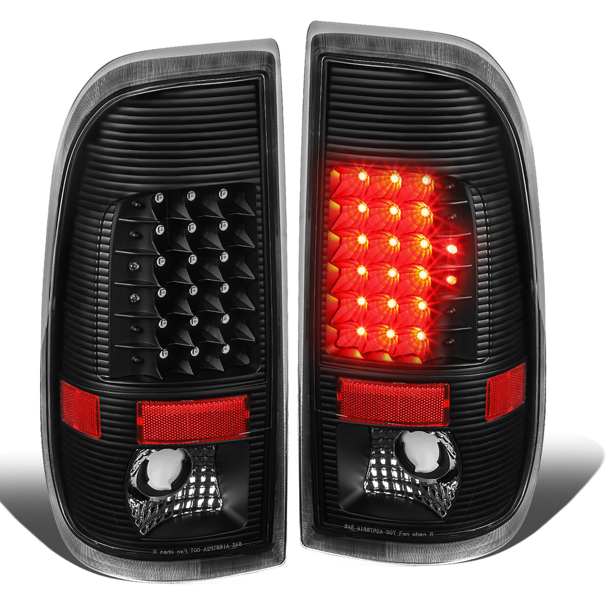FAROS TRASEROS 08-16 FORD F-250, F-350, F-450, F-550 - SUPER DUTY / 09-16 FORD F-350, F-450 / 15-16 FORD F-550 - LED - BLACK / CLEAR