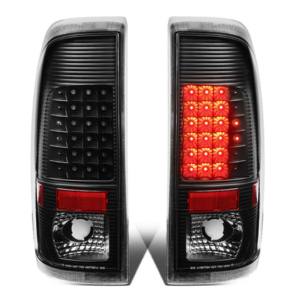 FAROS TRASEROS 08-16 FORD F-250, F-350, F-450, F-550 - SUPER DUTY / 09-16 FORD F-350, F-450 / 15-16 FORD F-550 - LED - BLACK / CLEAR
