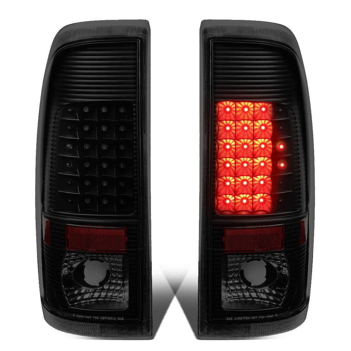 FAROS TRASEROS 08-16 FORD F-250, F-350, F-450, F-550 - SUPER DUTY / 09-16 FORD F-350, F-450 / 15-16 FORD F-550 - LED - BLACK / SMOKE