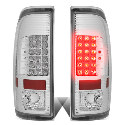 FAROS TRASEROS 08-16 FORD F-250, F-350, F-450, F-550 - SUPER DUTY / 09-16 FORD F-350, F-450 / 15-16 FORD F-550 - LED - CHROME / CLEAR