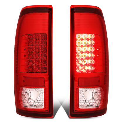 FAROS TRASEROS 08-16 FORD F-250, F-350, F-450, F-550 - SUPER DUTY / 09-16 FORD F-350, F-450 / 15-16 FORD F-550 - LED - CHROME / RED
