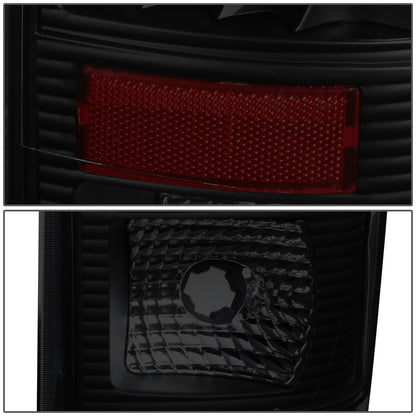 FAROS TRASEROS 08-16 FORD F-250, F-350, F-450, F-550 - SUPER DUTY / 09-16 FORD F-350, F-450 / 15-16 FORD F-550 - RED L-BAR - 3D - LED - BLACK / SMOKE