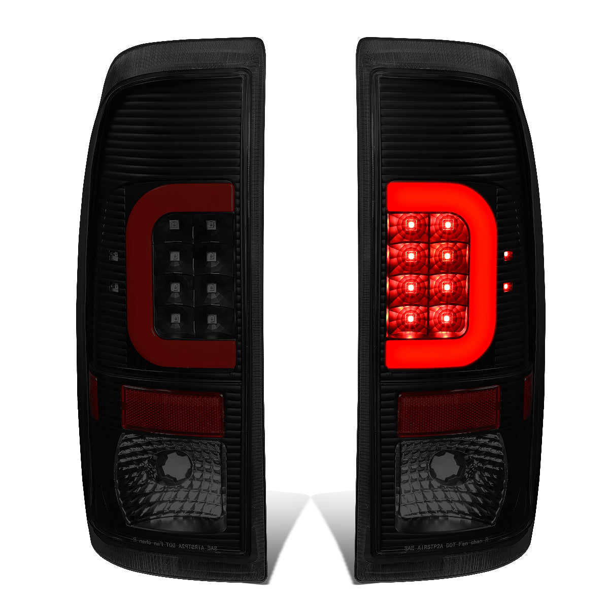 FAROS TRASEROS 08-16 FORD F-250, F-350, F-450, F-550 - SUPER DUTY / 09-16 FORD F-350, F-450 / 15-16 FORD F-550 - C-BAR - 3D - LED - BLACK / SMOKE
