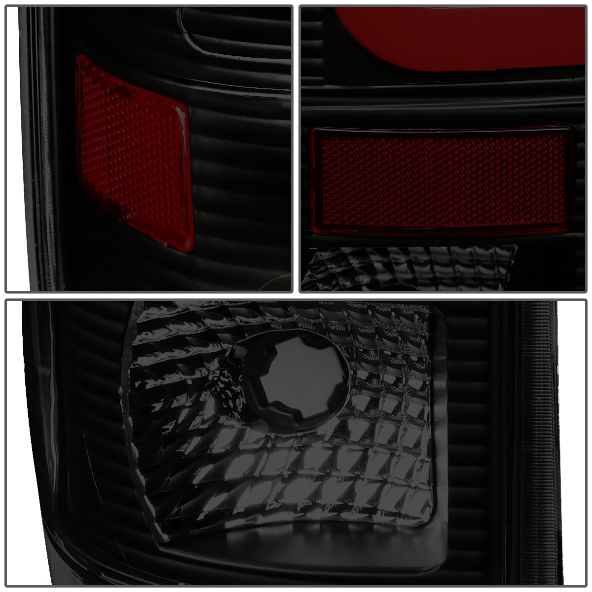 FAROS TRASEROS 08-16 FORD F-250, F-350, F-450, F-550 - SUPER DUTY / 09-16 FORD F-350, F-450 / 15-16 FORD F-550 - C-BAR - 3D - LED - BLACK / SMOKE