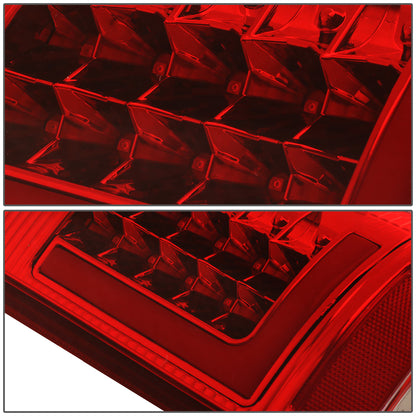 FAROS TRASEROS 08-16 FORD F-250, F-350, F-450, F-550 - SUPER DUTY / 09-16 FORD F-350, F-450 / 15-16 FORD F-550 - RED L-BAR - 3D - LED - CHROME / RED