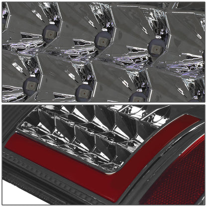 FAROS TRASEROS 08-16 FORD F-250, F-350, F-450, F-550 - SUPER DUTY / 09-16 FORD F-350, F-450 / 15-16 FORD F-550 - RED L-BAR - 3D - LED - CHROME / SMOKE