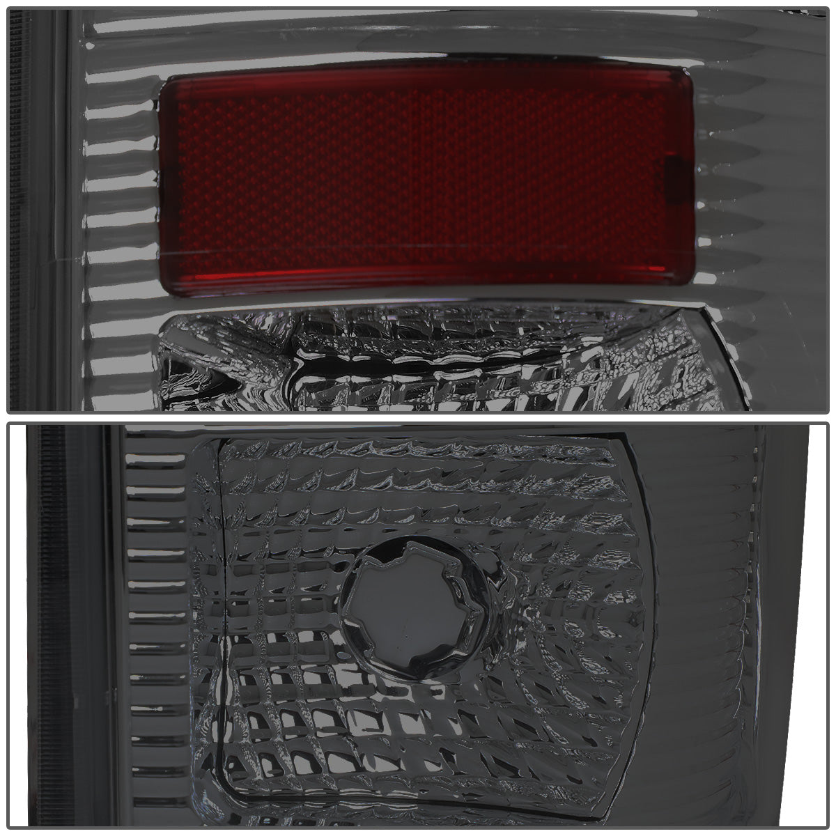FAROS TRASEROS 08-16 FORD F-250, F-350, F-450, F-550 - SUPER DUTY / 09-16 FORD F-350, F-450 / 15-16 FORD F-550 - RED L-BAR - 3D - LED - CHROME / SMOKE