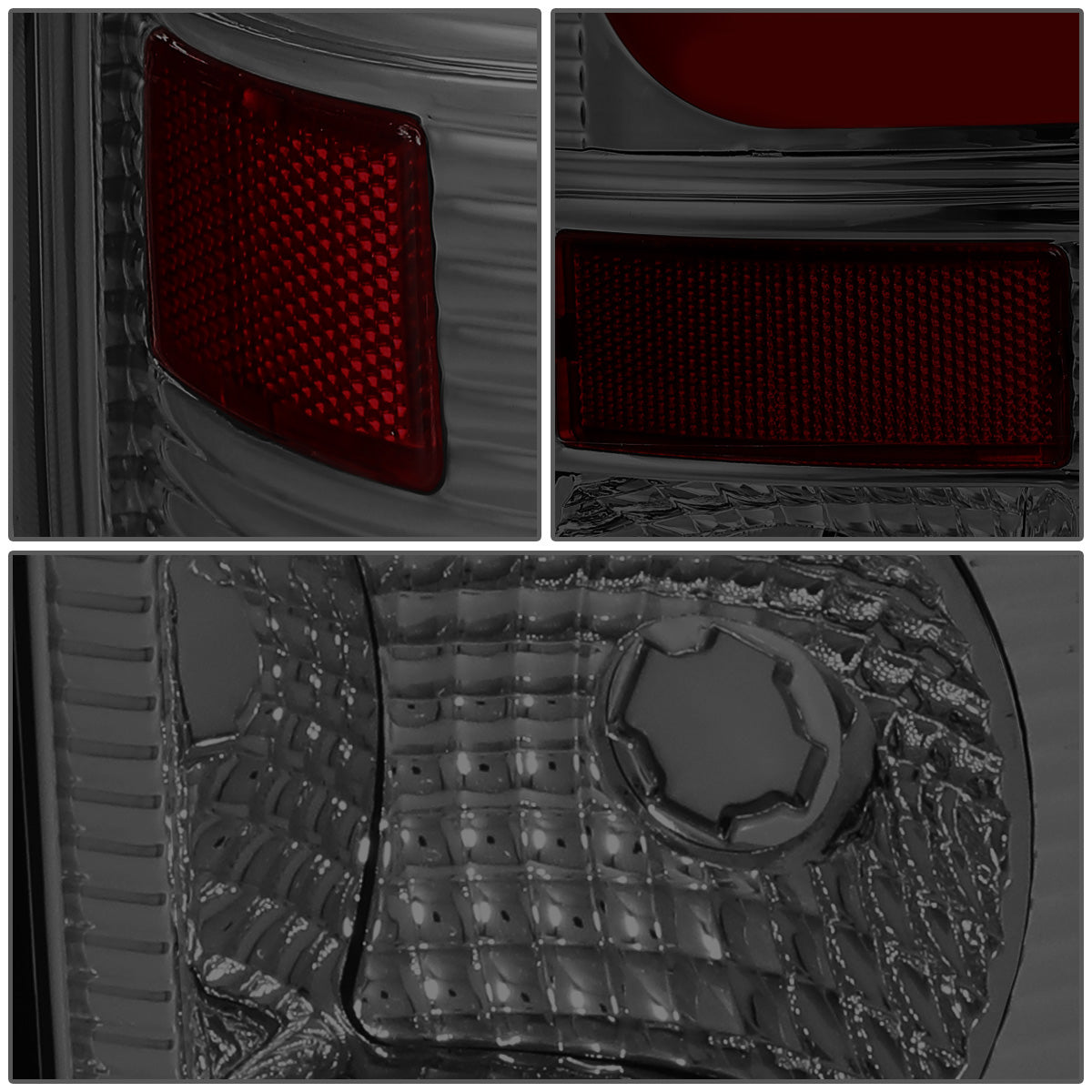 FAROS TRASEROS 08-16 FORD F-250, F-350, F-450, F-550 - SUPER DUTY / 09-16 FORD F-350, F-450 / 15-16 FORD F-550 - RED C-BAR - 3D - LED - CHROME / SMOKE