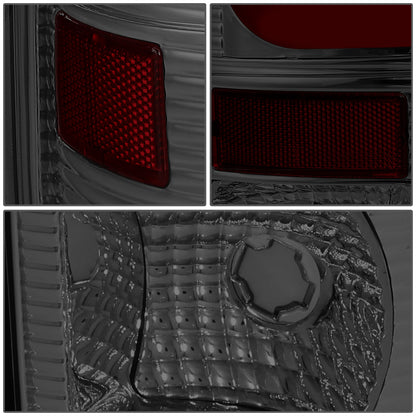 FAROS TRASEROS 08-16 FORD F-250, F-350, F-450, F-550 - SUPER DUTY / 09-16 FORD F-350, F-450 / 15-16 FORD F-550 - RED C-BAR - 3D - LED - CHROME / SMOKE