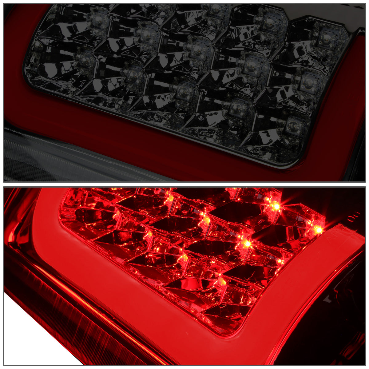 FAROS TRASEROS 00-06 CHEVY TAHOE , CHEVY SUBURBAN 1500 , 2500 , GMC YUKON , YUKON XL 1500 , 2500 - C-BAR - 3D - U-HALO LED - FITS LIFT DOOR MODELS ONLY , DOES NOT FIT BARN DOOR MODELS - CHROME / SMOKE