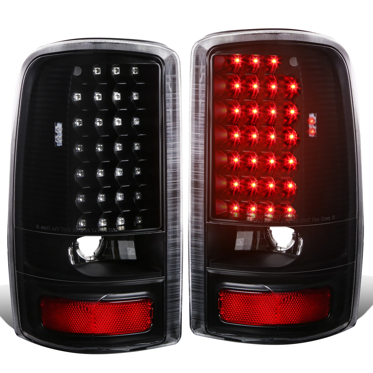 FAROS TRASEROS 00-06 CHEVY TAHOE , CHEVY SUBURBAN 1500 , 2500 , GMC YUKON , YUKON XL 1500 , 2500 - LED - FITS LIFT DOOR MODELS ONLY , DOES NOT FIT BARN DOOR MODELS - BLACK / CLEAR