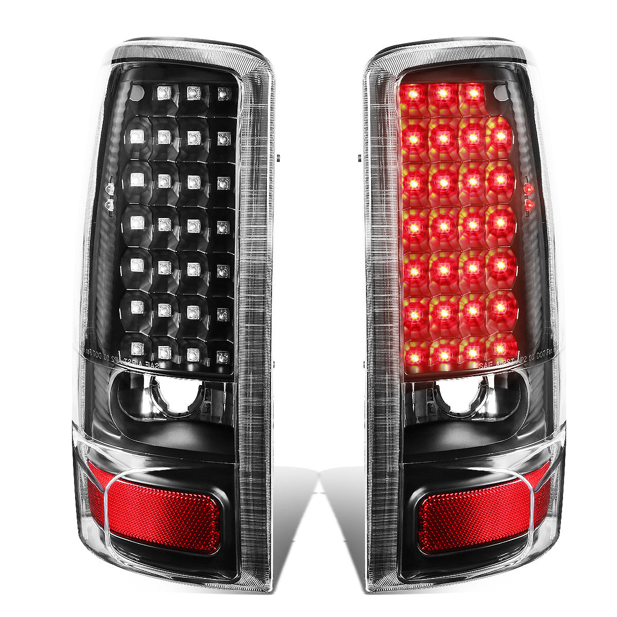 FAROS TRASEROS 00-06 CHEVY TAHOE , CHEVY SUBURBAN 1500 , 2500 , GMC YUKON , YUKON XL 1500 , 2500 - LED - FITS LIFT DOOR MODELS ONLY , DOES NOT FIT BARN DOOR MODELS - BLACK / CLEAR