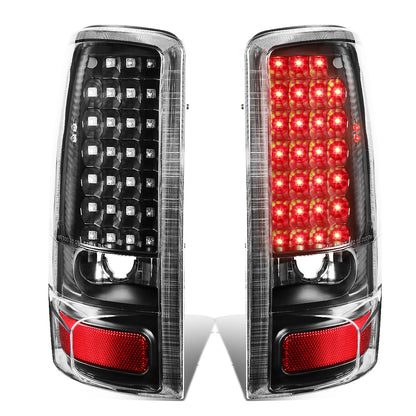 FAROS TRASEROS 00-06 CHEVY TAHOE , CHEVY SUBURBAN 1500 , 2500 , GMC YUKON , YUKON XL 1500 , 2500 - LED - FITS LIFT DOOR MODELS ONLY , DOES NOT FIT BARN DOOR MODELS - BLACK / CLEAR