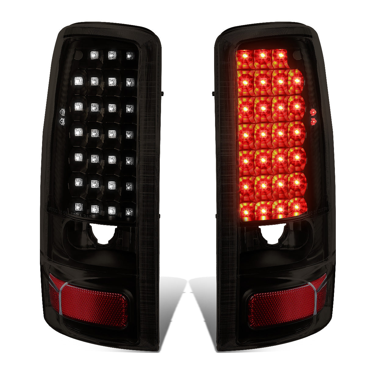 FAROS TRASEROS 00-06 CHEVY TAHOE , CHEVY SUBURBAN 1500 , 2500 , GMC YUKON , YUKON XL 1500 , 2500 - LED - FITS LIFT DOOR MODELS ONLY , DOES NOT FIT BARN DOOR MODELS - BLACK / SMOKE
