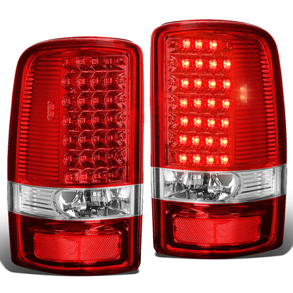 FAROS TRASEROS 00-06 CHEVY TAHOE , CHEVY SUBURBAN 1500 , 2500 , GMC YUKON , YUKON XL 1500 , 2500 - LED - FITS LIFT DOOR MODELS ONLY , DOES NOT FIT BARN DOOR MODELS - CHROME / RED