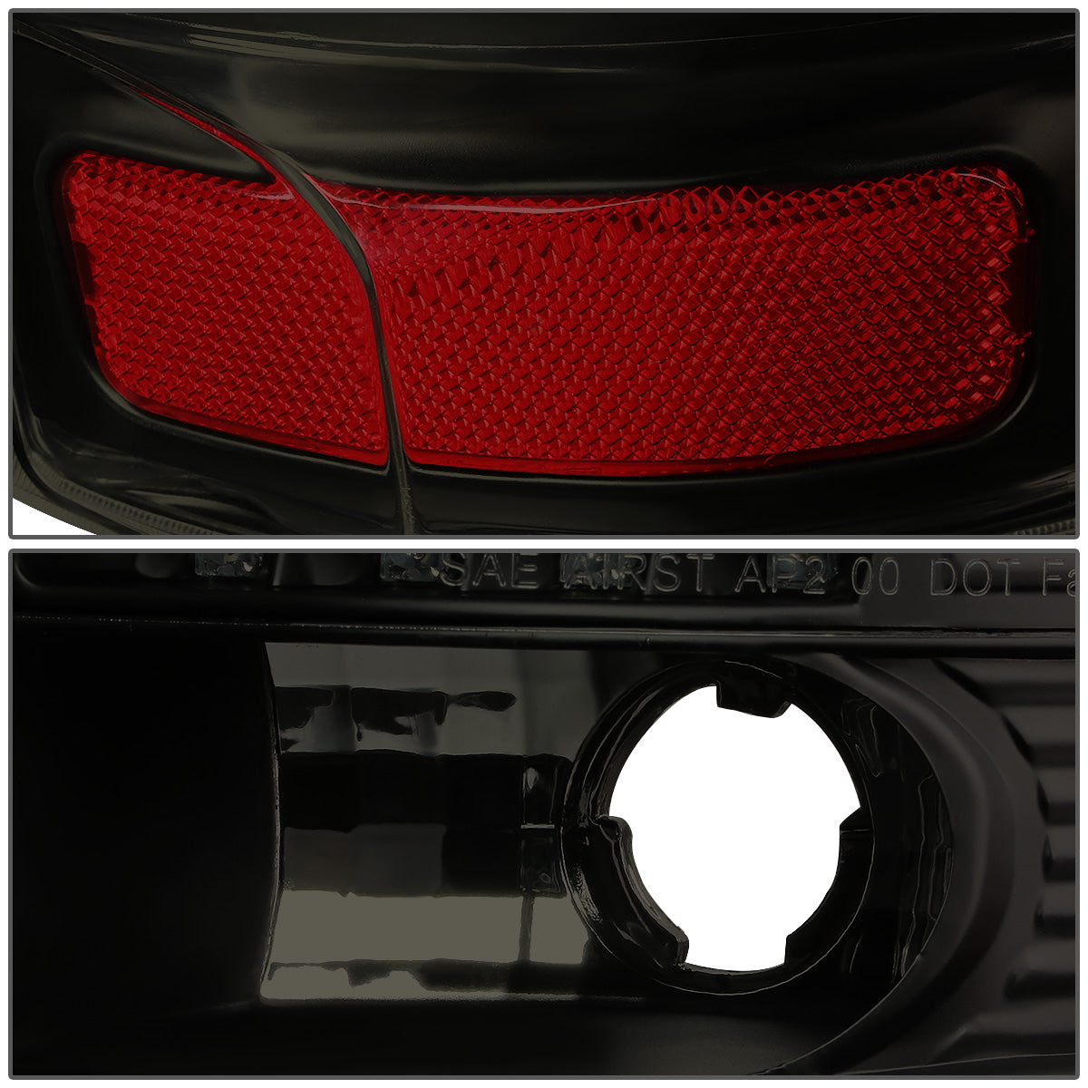 FAROS TRASEROS 00-06 CHEVY TAHOE , CHEVY SUBURBAN 1500 , 2500 , GMC YUKON , YUKON XL 1500 , 2500 - RED C-BAR - 3D - U-HALO LED - FITS LIFT DOOR MODELS ONLY , DOES NOT FIT BARN DOOR MODELS - BLACK / SMOKE