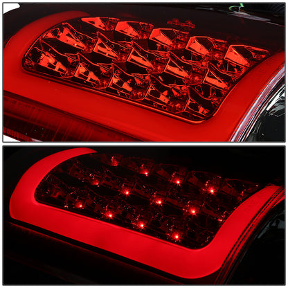 FAROS TRASEROS 00-06 CHEVY TAHOE , CHEVY SUBURBAN 1500 , 2500 , GMC YUKON , YUKON XL 1500 , 2500 - RED C-BAR - 3D - U-HALO LED - FITS LIFT DOOR MODELS ONLY , DOES NOT FIT BARN DOOR MODELS - CHROME / RED