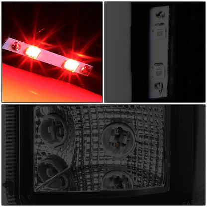 FAROS TRASEROS 07-13 GMC SIERRA 1500 - 07-14 GMC SIERRA 2500HD 3500HD - DOES NOT FIT DUALLY MODELS, DOES NOT FIT DENALI MODELS, DOES NOT FIT MODELS WITH 921 BACKUP BULB MODELS - 3D - LED - BLACK / SMOKE