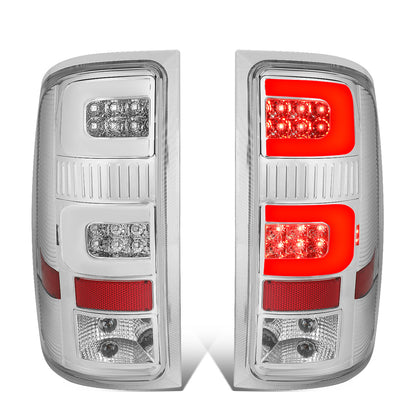 FAROS TRASEROS 07-13 GMC SIERRA 1500 - 07-14 GMC SIERRA 2500HD 3500HD - DOES NOT FIT DUALLY MODELS, DOES NOT FIT DENALI MODELS, DOES NOT FIT MODELS WITH 921 BACKUP BULB MODELS - 3D - LED - CHROME / CLEAR