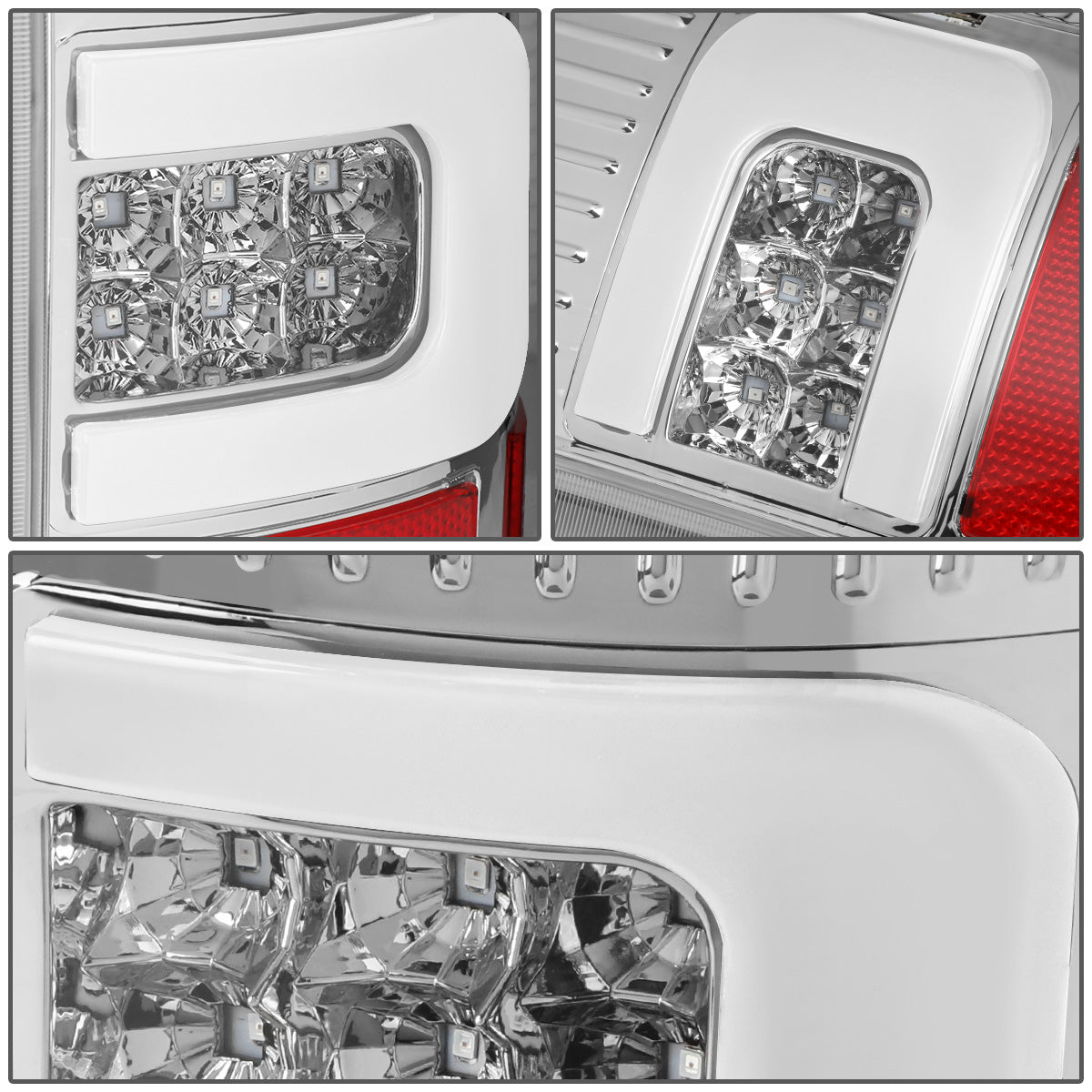 FAROS TRASEROS 07-13 GMC SIERRA 1500 - 07-14 GMC SIERRA 2500HD 3500HD - DOES NOT FIT DUALLY MODELS, DOES NOT FIT DENALI MODELS, DOES NOT FIT MODELS WITH 921 BACKUP BULB MODELS - 3D - LED - CHROME / CLEAR