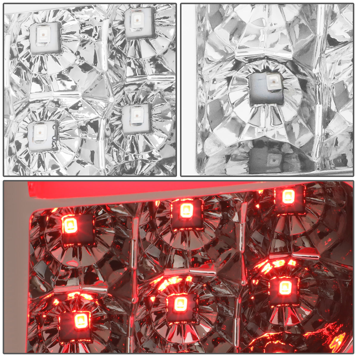 FAROS TRASEROS 07-13 GMC SIERRA 1500 - 07-14 GMC SIERRA 2500HD 3500HD - DOES NOT FIT DUALLY MODELS, DOES NOT FIT DENALI MODELS, DOES NOT FIT MODELS WITH 921 BACKUP BULB MODELS - 3D - LED - CHROME / CLEAR