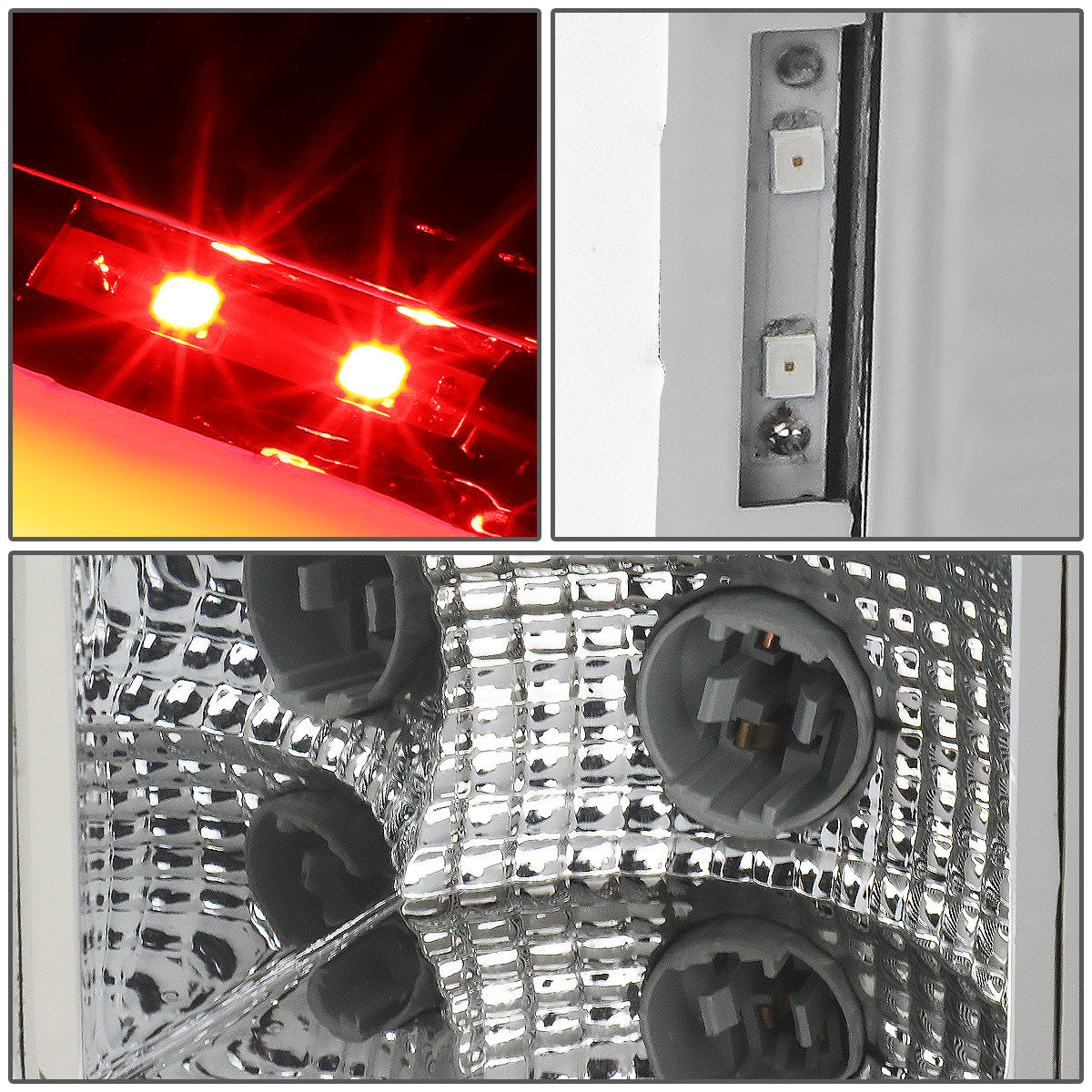 FAROS TRASEROS 07-13 GMC SIERRA 1500 - 07-14 GMC SIERRA 2500HD 3500HD - DOES NOT FIT DUALLY MODELS, DOES NOT FIT DENALI MODELS, DOES NOT FIT MODELS WITH 921 BACKUP BULB MODELS - 3D - LED - CHROME / CLEAR