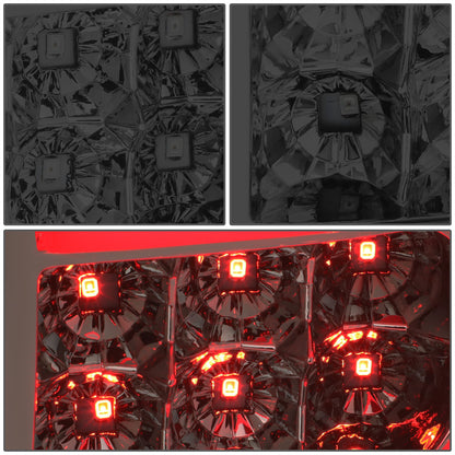 FAROS TRASEROS 07-13 GMC SIERRA 1500 - 07-14 GMC SIERRA 2500HD 3500HD - DOES NOT FIT DUALLY MODELS, DOES NOT FIT DENALI MODELS, DOES NOT FIT MODELS WITH 921 BACKUP BULB MODELS - 3D - LED - CHROME / SMOKE