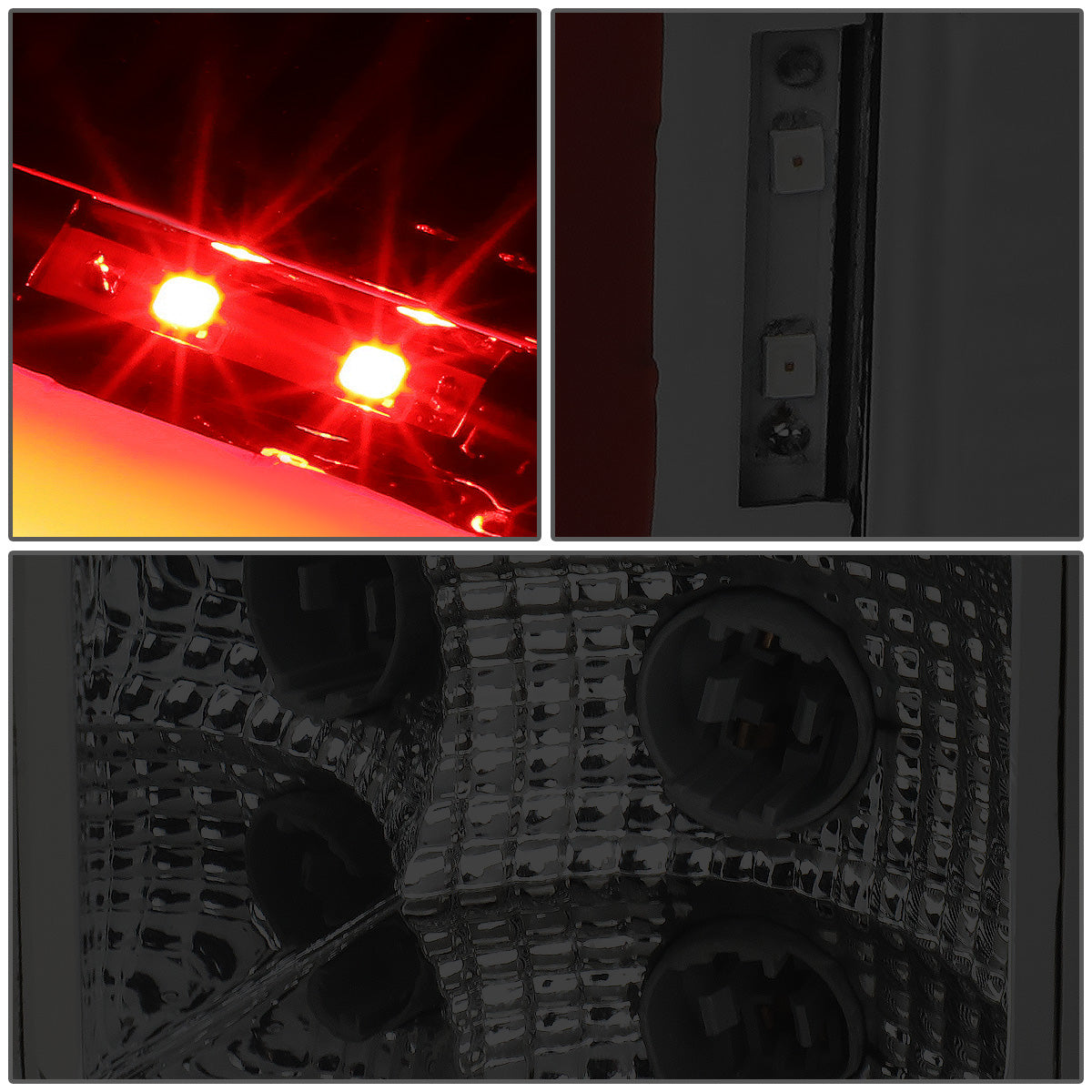 FAROS TRASEROS 07-13 GMC SIERRA 1500 - 07-14 GMC SIERRA 2500HD 3500HD - DOES NOT FIT DUALLY MODELS, DOES NOT FIT DENALI MODELS, DOES NOT FIT MODELS WITH 921 BACKUP BULB MODELS - 3D - LED - CHROME / SMOKE