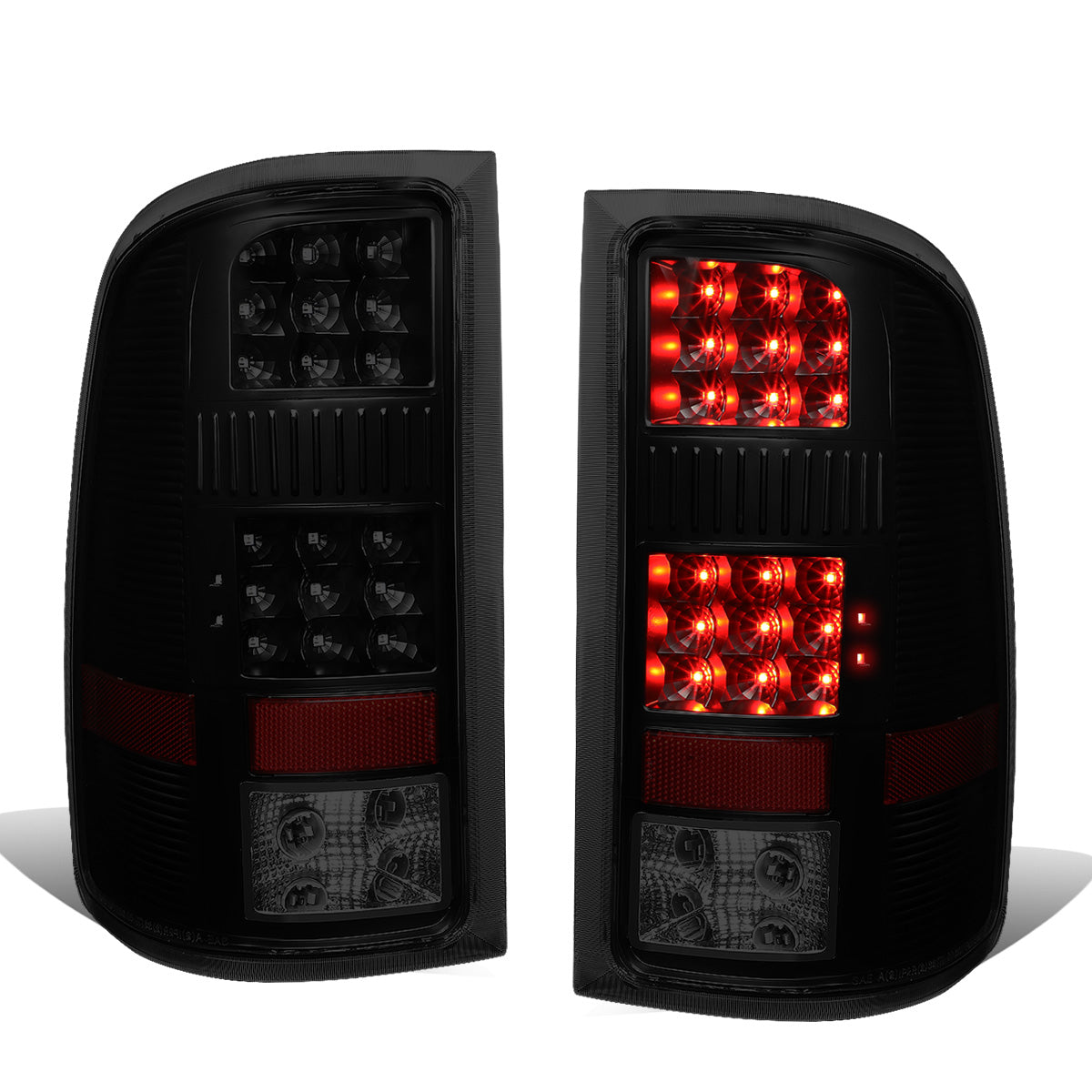 FAROS TRASEROS 07-13 GMC SIERRA 1500 - 07-14 GMC SIERRA 2500HD 3500HD - DOES NOT FIT DUALLY MODELS, DOES NOT FIT DENALI MODELS, DOES NOT FIT MODELS WITH 921 BACKUP BULB MODELS - LED - BLACK / SMOKE
