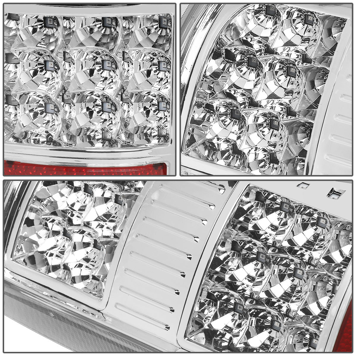 FAROS TRASEROS 07-13 GMC SIERRA 1500 - 07-14 GMC SIERRA 2500HD 3500HD - DOES NOT FIT DUALLY MODELS, DOES NOT FIT DENALI MODELS, DOES NOT FIT MODELS WITH 921 BACKUP BULB MODELS - LED - CHROME / CLEAR