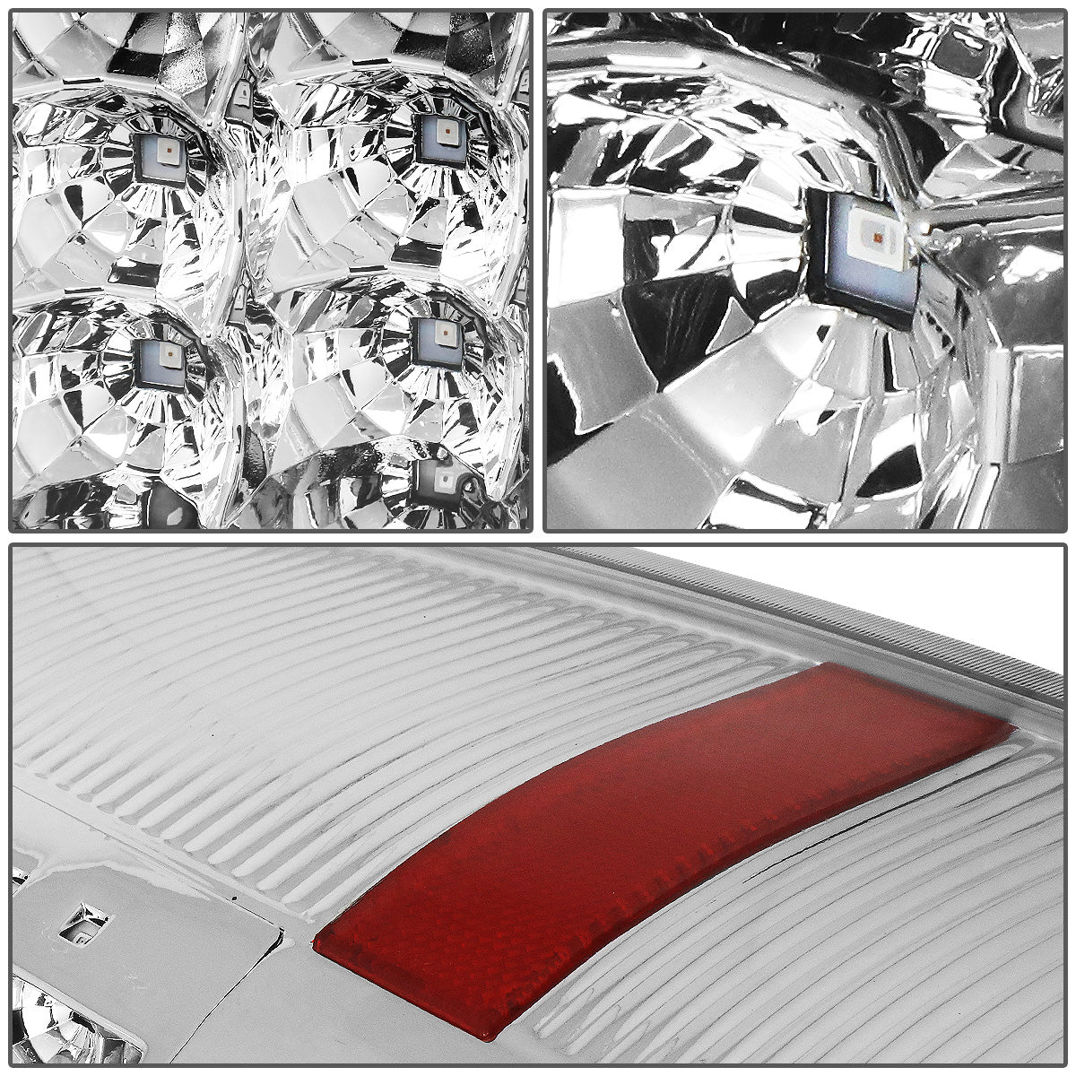 FAROS TRASEROS 07-13 GMC SIERRA 1500 - 07-14 GMC SIERRA 2500HD 3500HD - DOES NOT FIT DUALLY MODELS, DOES NOT FIT DENALI MODELS, DOES NOT FIT MODELS WITH 921 BACKUP BULB MODELS - LED - CHROME / CLEAR