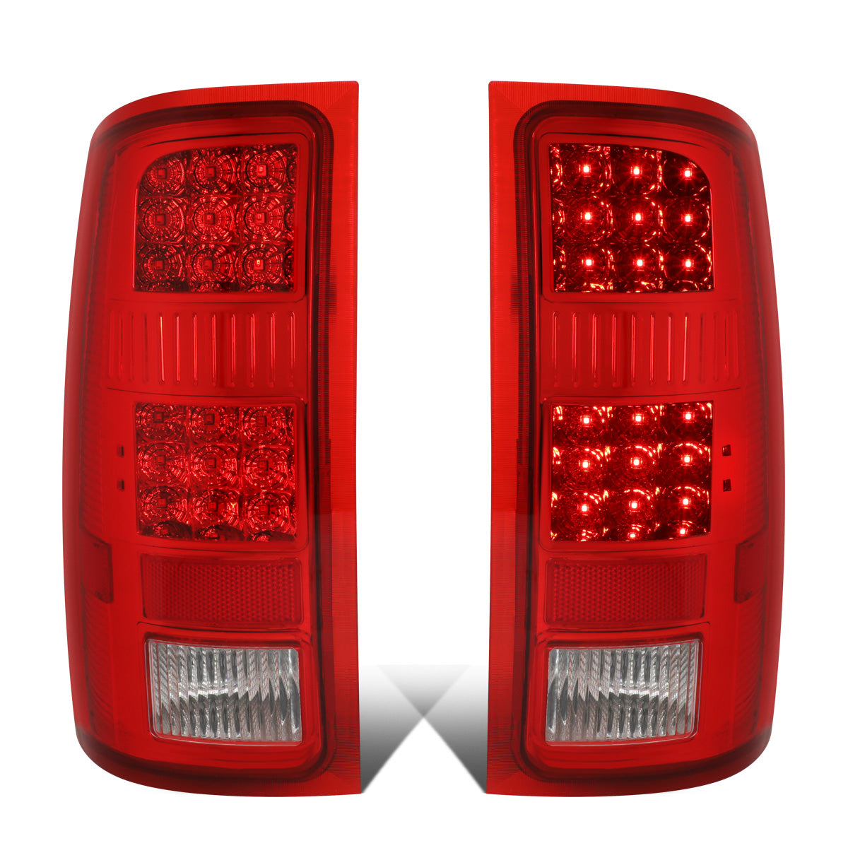 FAROS TRASEROS 07-13 GMC SIERRA 1500 - 07-14 GMC SIERRA 2500HD 3500HD - DOES NOT FIT DUALLY MODELS, DOES NOT FIT DENALI MODELS, DOES NOT FIT MODELS WITH 921 BACKUP BULB MODELS - LED - CHROME / RED