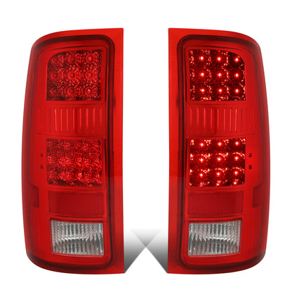 FAROS TRASEROS 07-13 GMC SIERRA 1500 - 07-14 GMC SIERRA 2500HD 3500HD - DOES NOT FIT DUALLY MODELS, DOES NOT FIT DENALI MODELS, DOES NOT FIT MODELS WITH 921 BACKUP BULB MODELS - LED - CHROME / RED