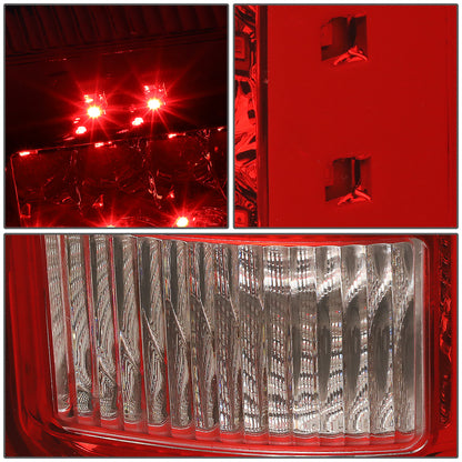 FAROS TRASEROS 07-13 GMC SIERRA 1500 - 07-14 GMC SIERRA 2500HD 3500HD - DOES NOT FIT DUALLY MODELS, DOES NOT FIT DENALI MODELS, DOES NOT FIT MODELS WITH 921 BACKUP BULB MODELS - LED - CHROME / RED