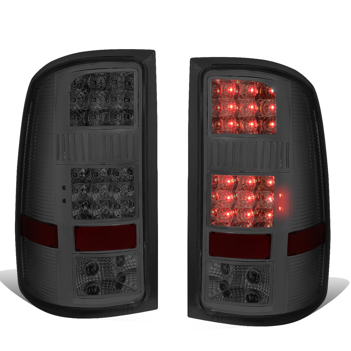 FAROS TRASEROS 07-13 GMC SIERRA 1500 - 07-14 GMC SIERRA 2500HD 3500HD - DOES NOT FIT DUALLY MODELS, DOES NOT FIT DENALI MODELS, DOES NOT FIT MODELS WITH 921 BACKUP BULB MODELS - LED - CHROME / SMOKE