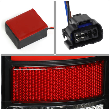 FAROS TRASEROS 07-13 GMC SIERRA 1500 - 07-14 GMC SIERRA 2500HD 3500HD - DOES NOT FIT DUALLY MODELS, DOES NOT FIT DENALI MODELS, DOES NOT FIT MODELS WITH 921 BACKUP BULB MODELS - 3D - RED LED - BLACK / CLEAR