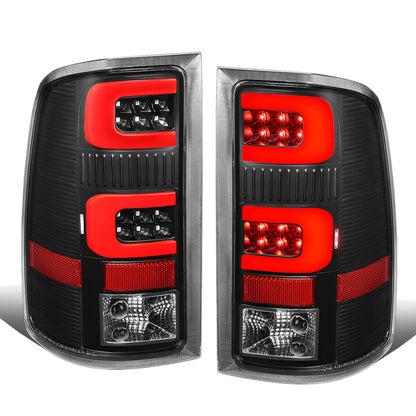 FAROS TRASEROS 07-13 GMC SIERRA 1500 - 07-14 GMC SIERRA 2500HD 3500HD - DOES NOT FIT DUALLY MODELS, DOES NOT FIT DENALI MODELS, DOES NOT FIT MODELS WITH 921 BACKUP BULB MODELS - 3D - RED LED - BLACK / CLEAR